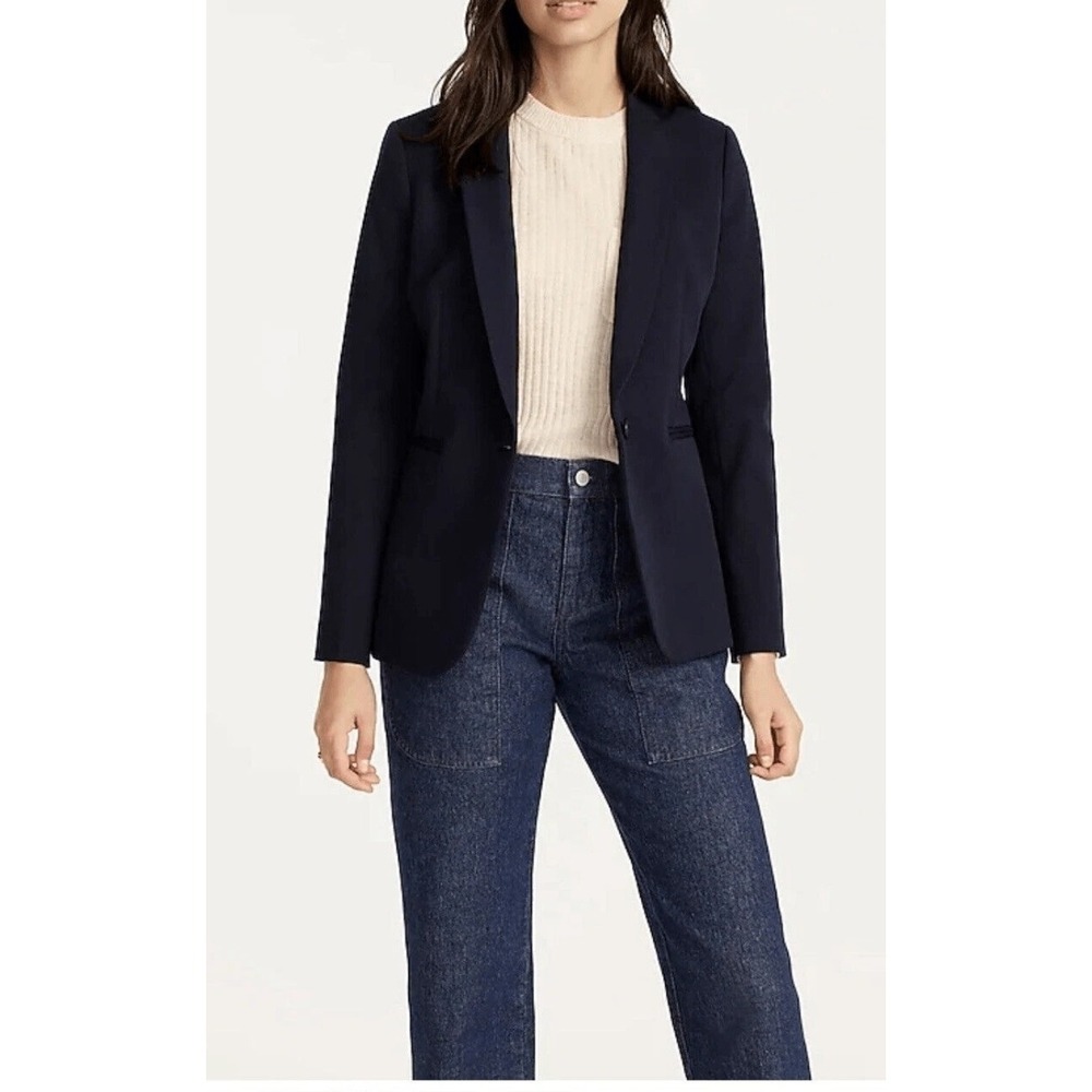 J.Crew Bi Stretch Black Blazer Women's‎ Size 8 Career Office Classic